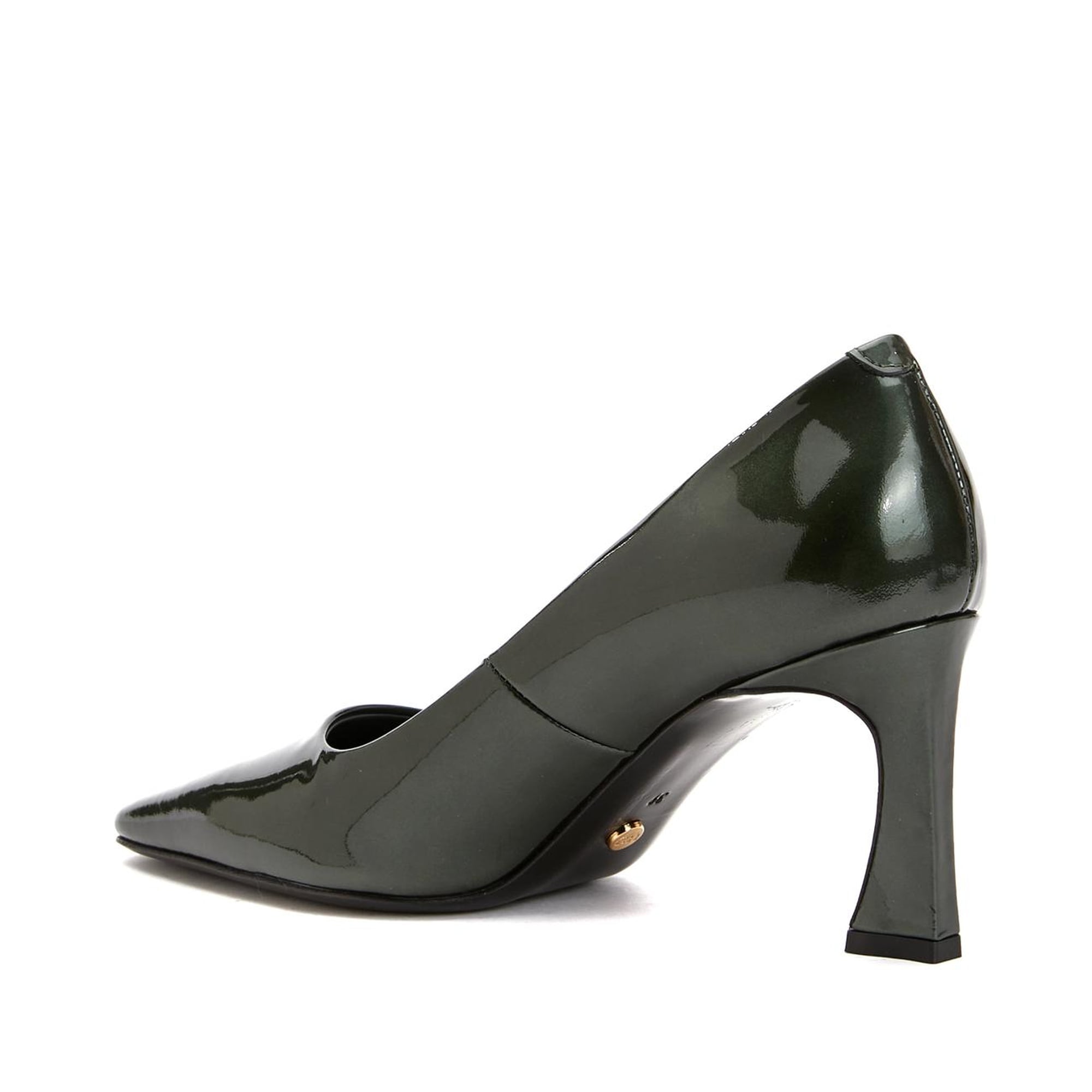 George Hogg Kadın Yeşil Rugan Deri Topuklu Ayakkabı