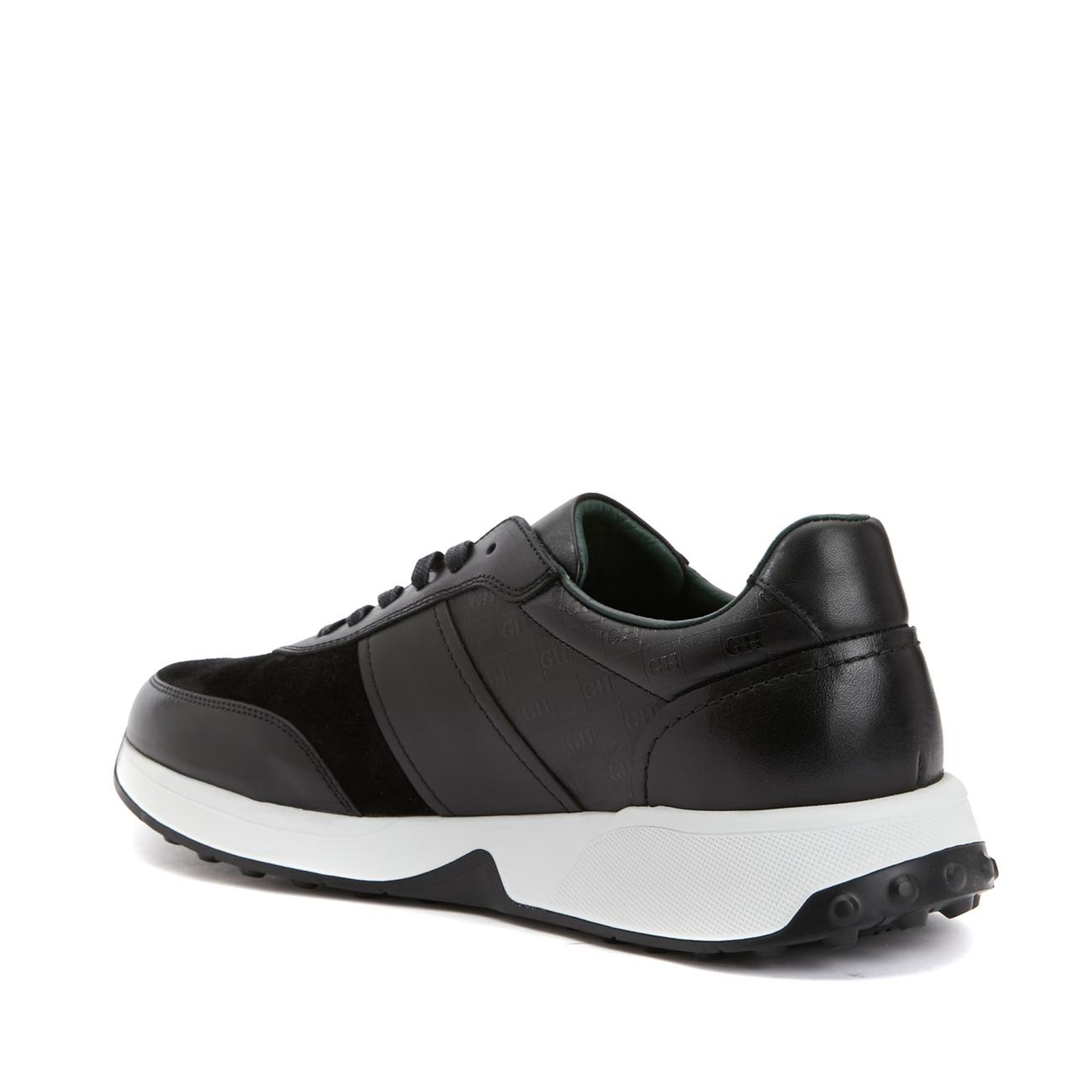 George Hogg Erkek Siyah Deri Sneaker