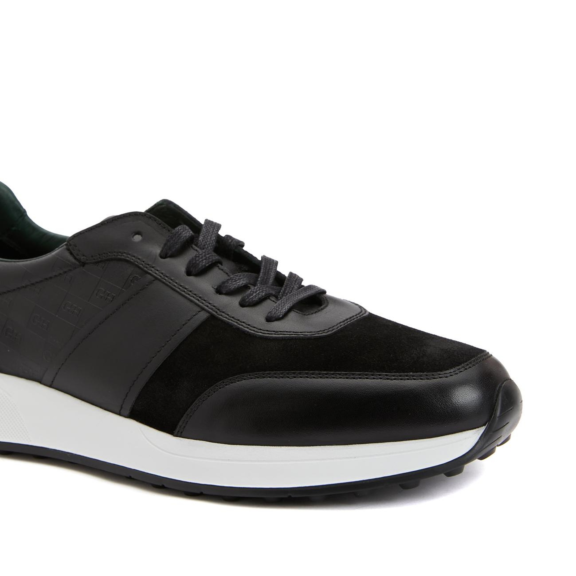 George Hogg Erkek Siyah Deri Sneaker