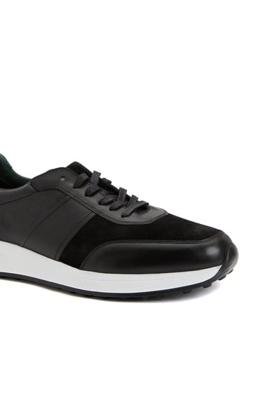  George Hogg Erkek Siyah Deri Sneaker