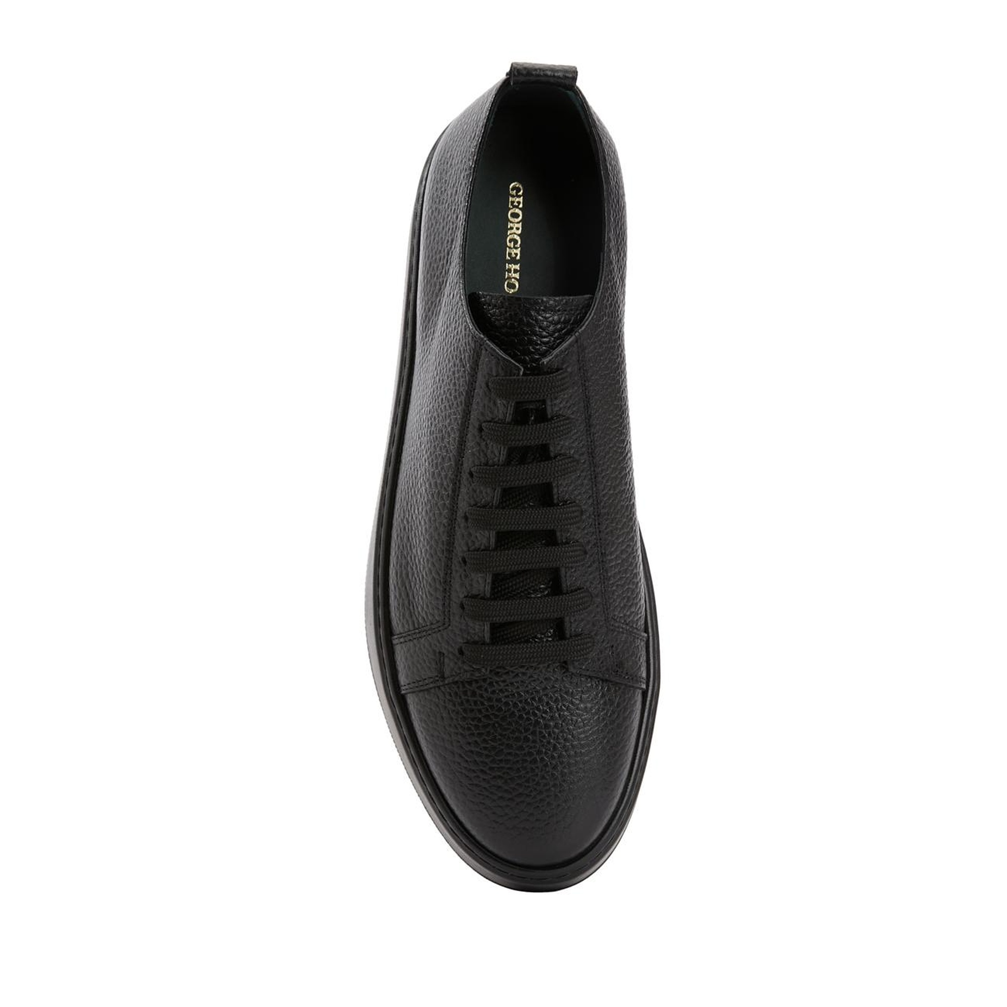 George Hogg Erkek Siyah Desenli Deri Sneaker