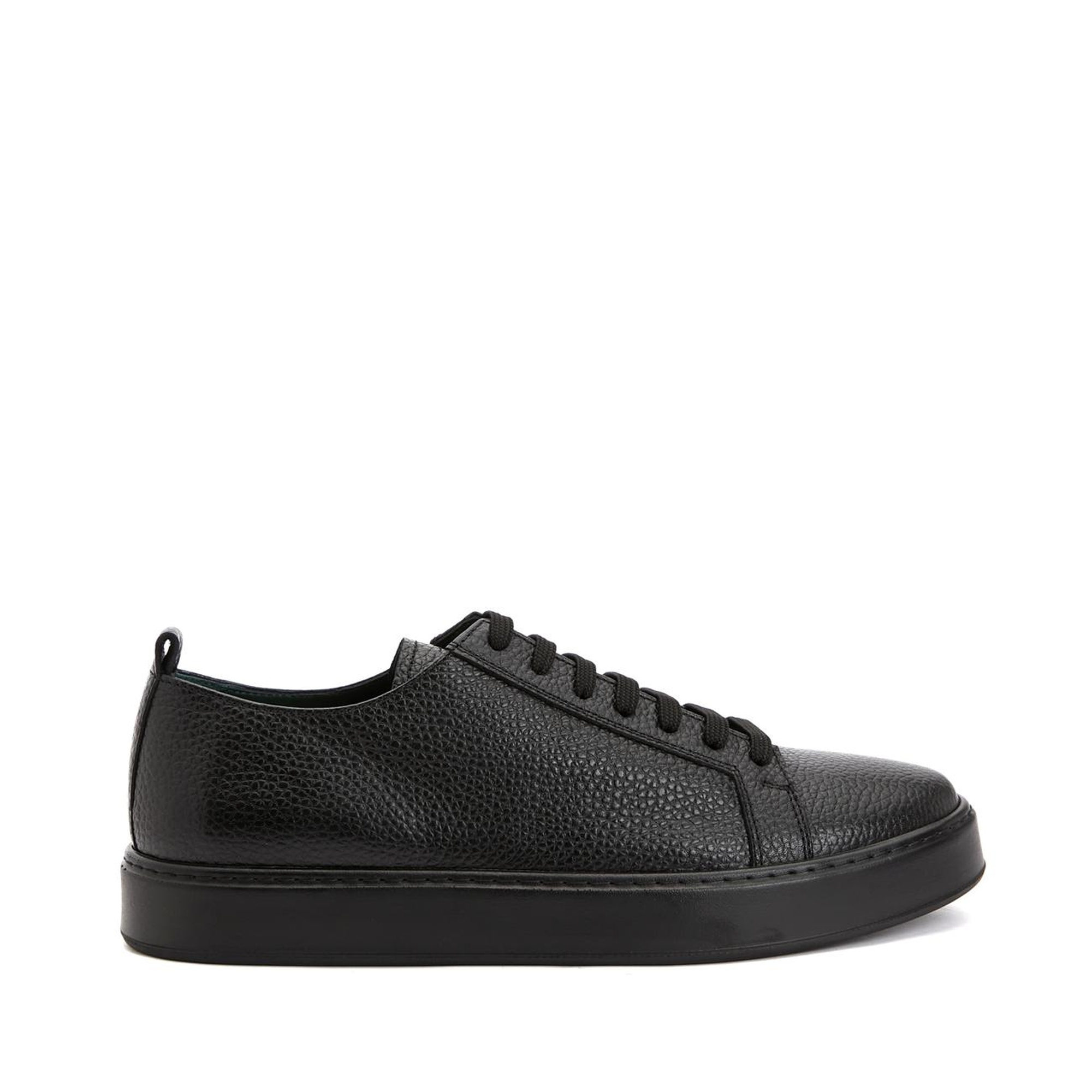 George Hogg Erkek Siyah Desenli Deri Sneaker