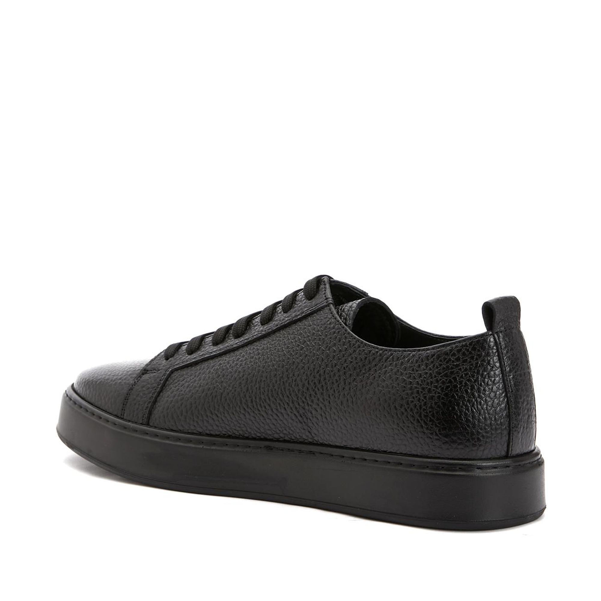 George Hogg Erkek Siyah Desenli Deri Sneaker