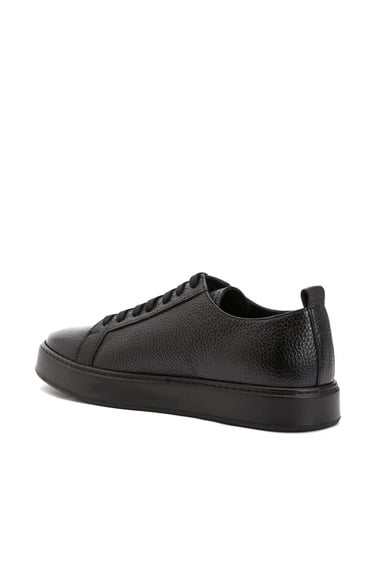  George Hogg Erkek Siyah Desenli Deri Sneaker