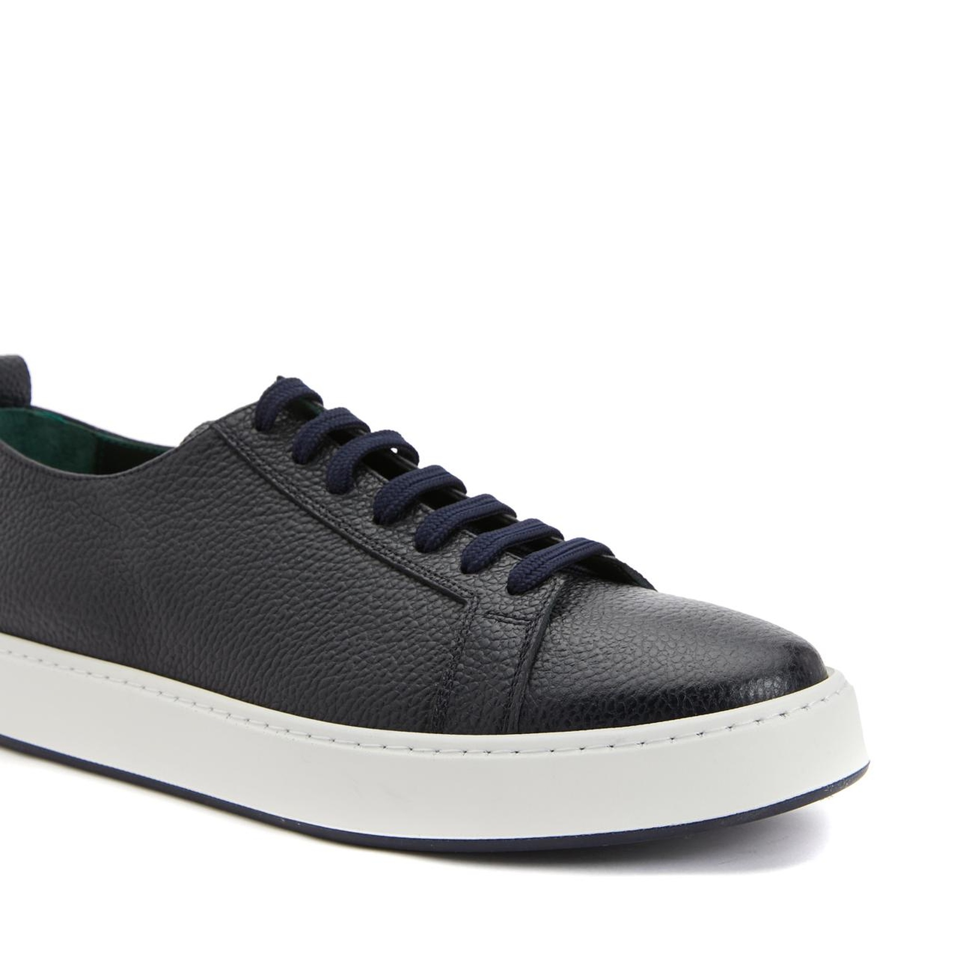 George Hogg Erkek Koyu Lacivert Desenli Deri Sneaker