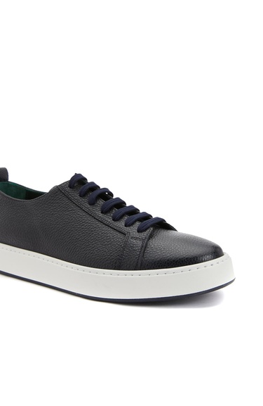  George Hogg Erkek Koyu Lacivert Desenli Deri Sneaker
