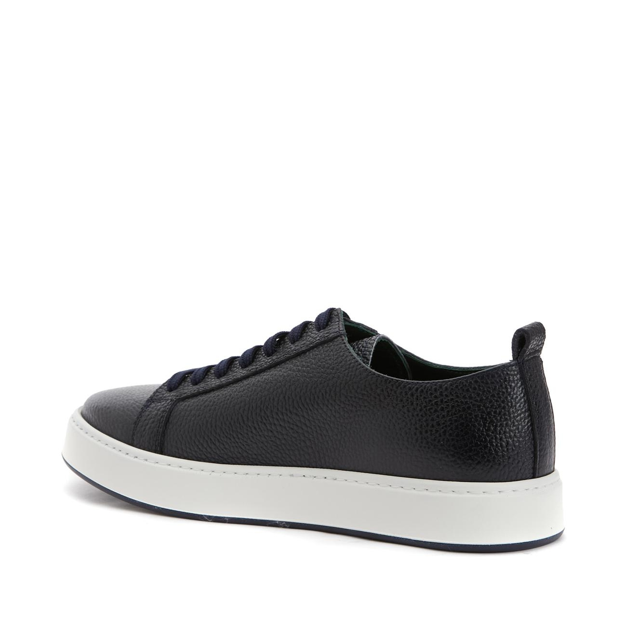 George Hogg Erkek Koyu Lacivert Desenli Deri Sneaker