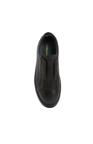  George Hogg Erkek Siyah Deri Sneaker