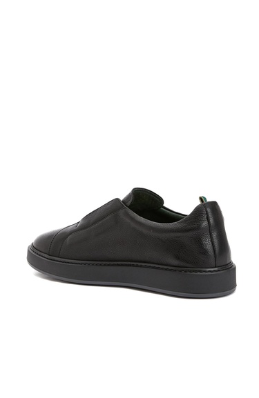  George Hogg Erkek Siyah Deri Sneaker
