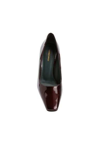  George Hogg Kadın Bordo Rugan Deri Topuklu Ayakkabı