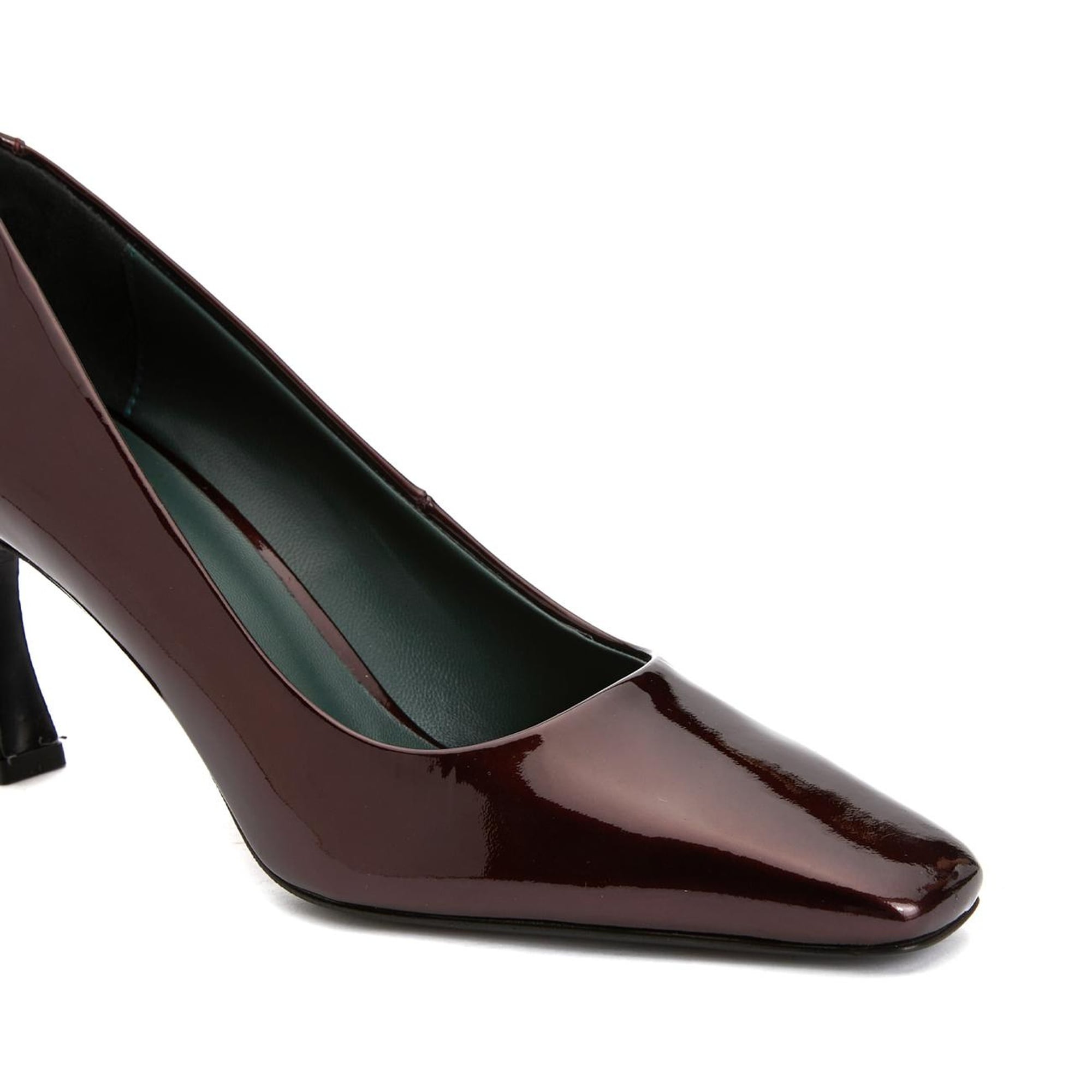 George Hogg Kadın Bordo Rugan Deri Topuklu Ayakkabı