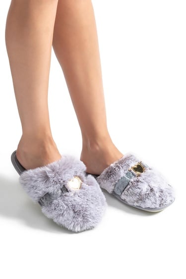  Jane Peluş Kadın Ev Terliği Gri 36/41