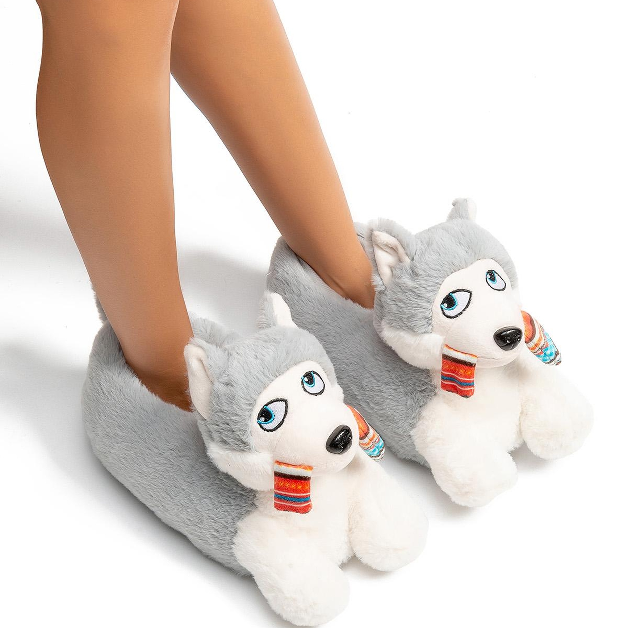 Camila Kadın Hayvanlı Panduf Gri 36/41