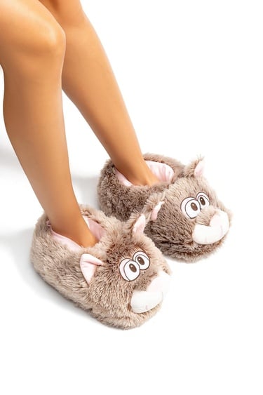  Razy Kadın Hayvanlı Panduf Kahverengi 36/41