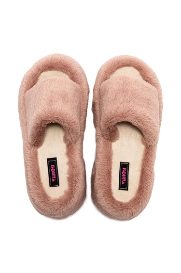  Lili Peluş Kadın Topuklu Ev Terliği Pembe 36/40