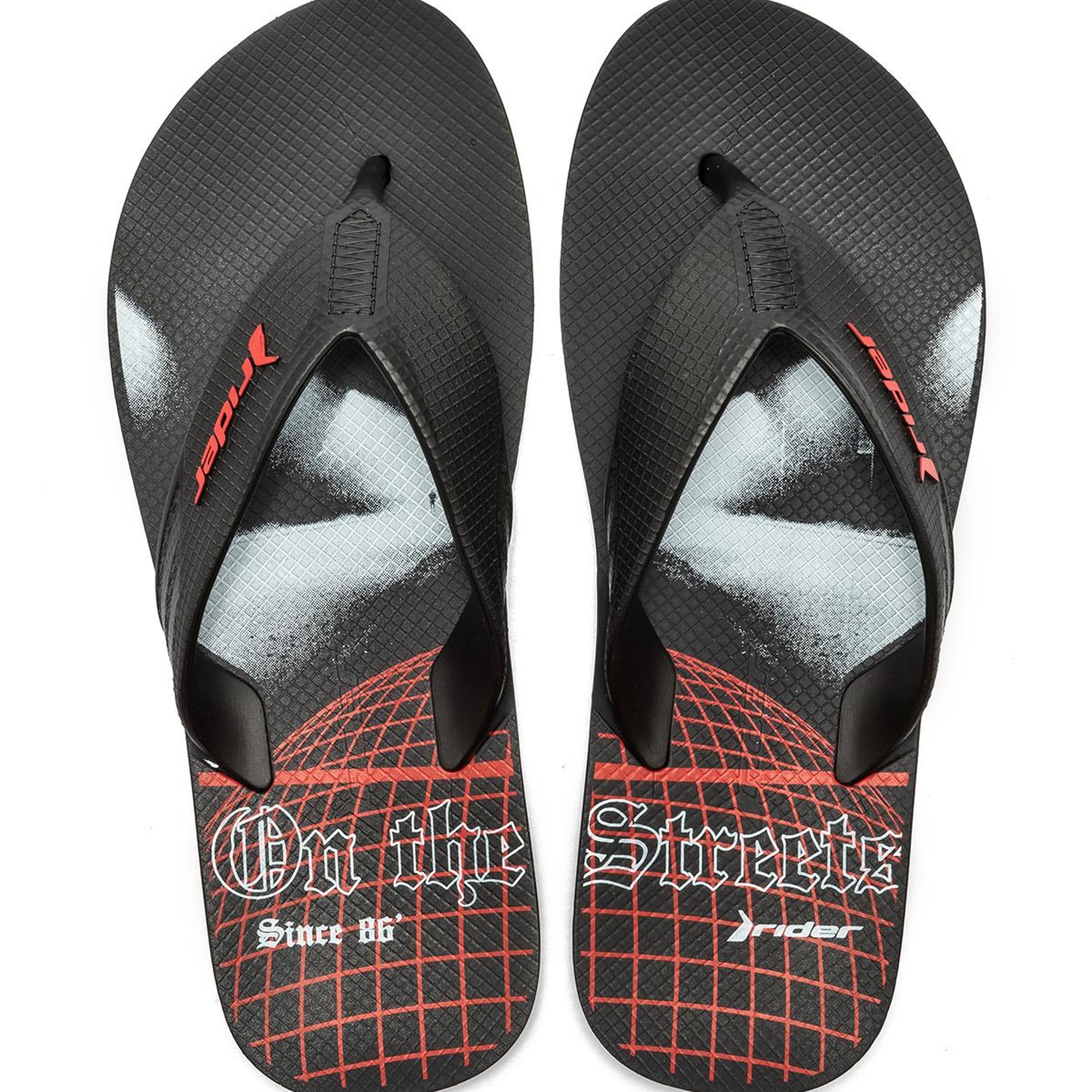 Way Dedo Erkek Parmak Arası Terlik Siyah Kırmızı 39/46