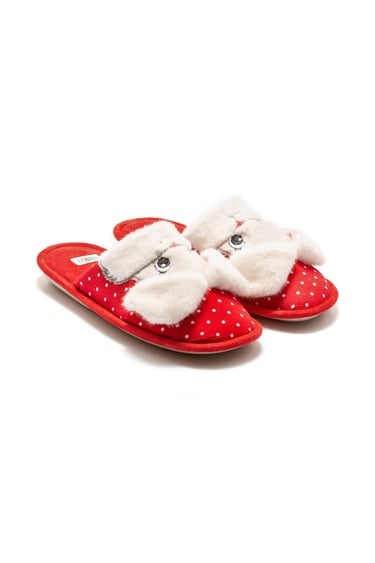  Bunny Çocuk Ev Terliği Kırmızı 30/35