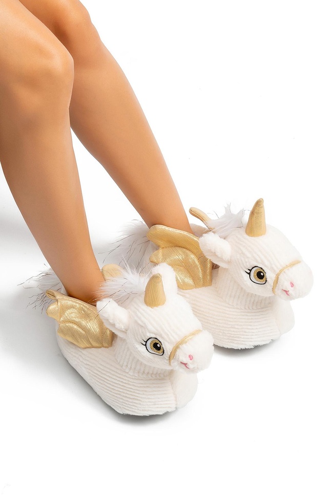  Lio Kadın Hayvanlı Panduf Beyaz 36/41