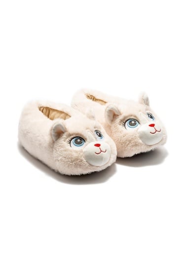  Kontes Kadın Hayvanlı Panduf Bej 36/41