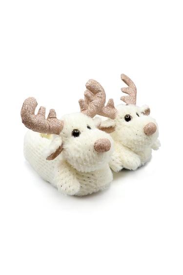  Geyik Star Kadın Hayvanlı Panduf Beyaz 36/41