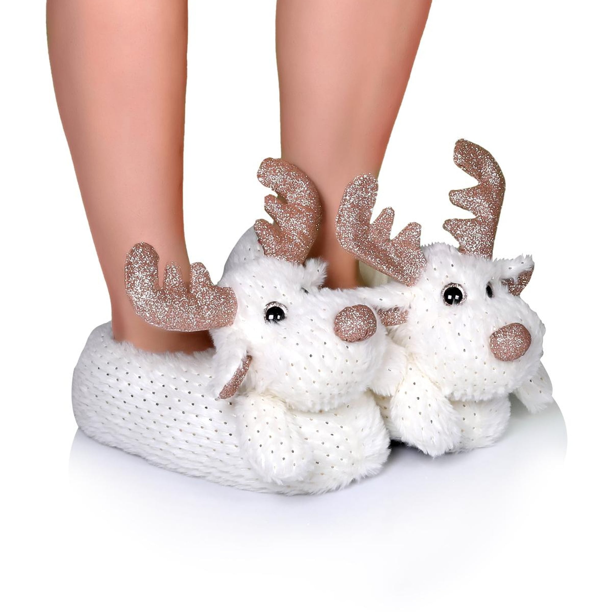 Geyik Star Kadın Hayvanlı Panduf Beyaz 36/41