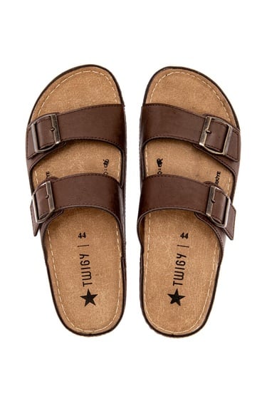  Olive Erkek Terlik Kahverengi 40/45