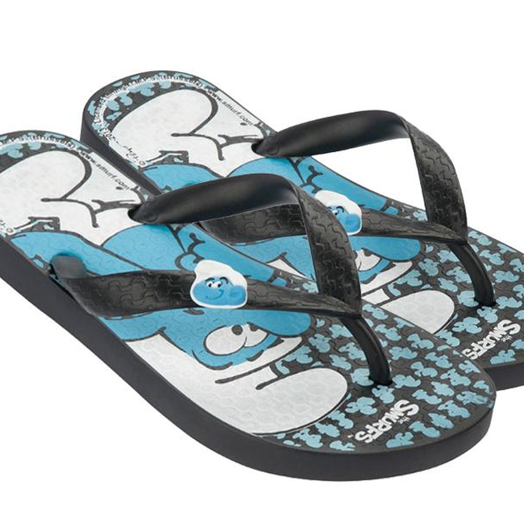 Smurfs Çocuk Parmak Arası Terlik Siyah Mavi 25/34