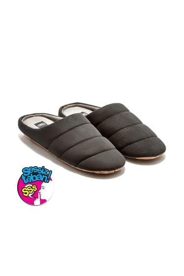  Adamo Erkek Ev Terliği Sessiz Taban Siyah Füme 41/46