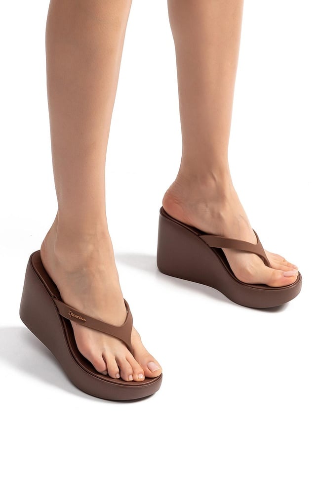  High Fashion Thong Kadın Parmak Arası Terlik Kahverengi 35/40