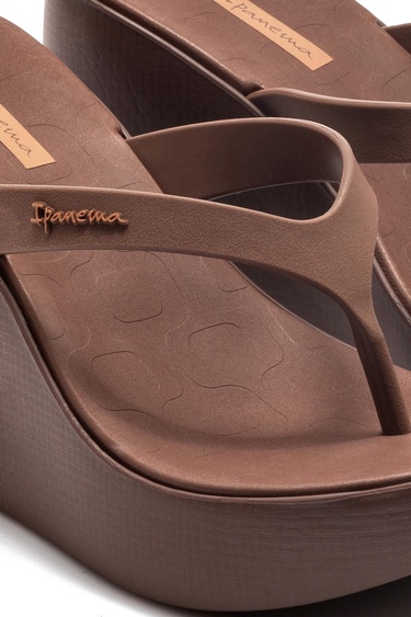  High Fashion Thong Kadın Parmak Arası Terlik Kahverengi 35/40