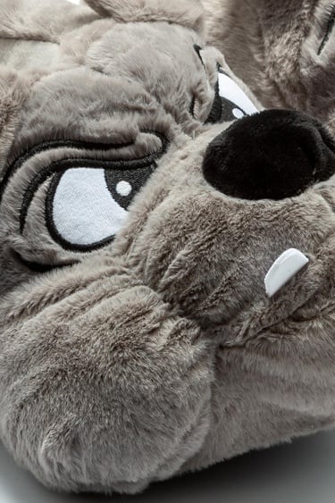  Cane Kadın,Garson Boy Hayvanlı Panduf Gri 33/38