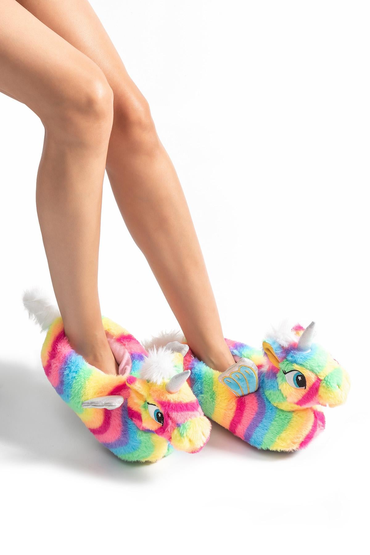  Rainbow Kadın Hayvanlı Panduf Renkli 36/41