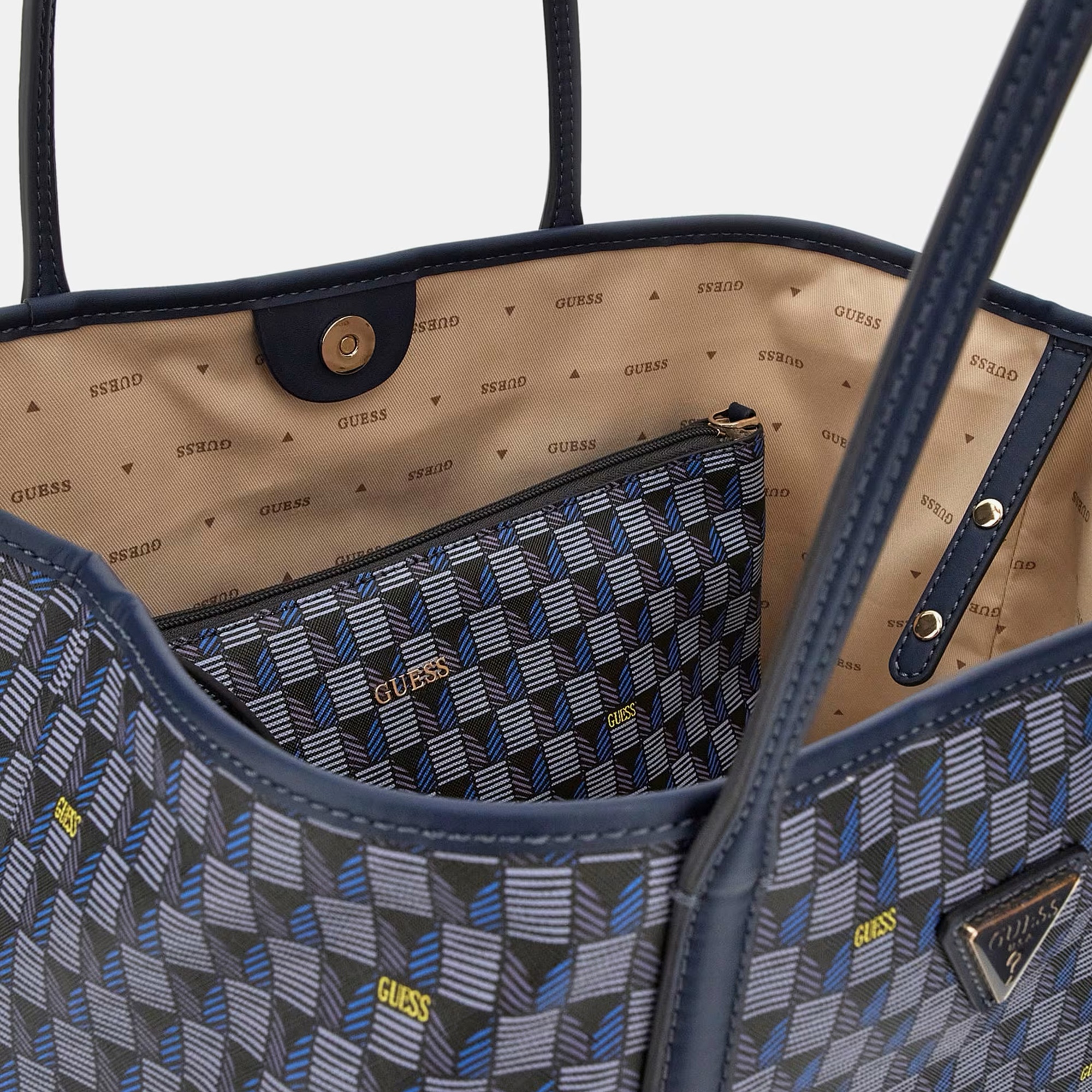 Guess Vikky Iı Large 44290 Kadın Mavi Tote Çanta