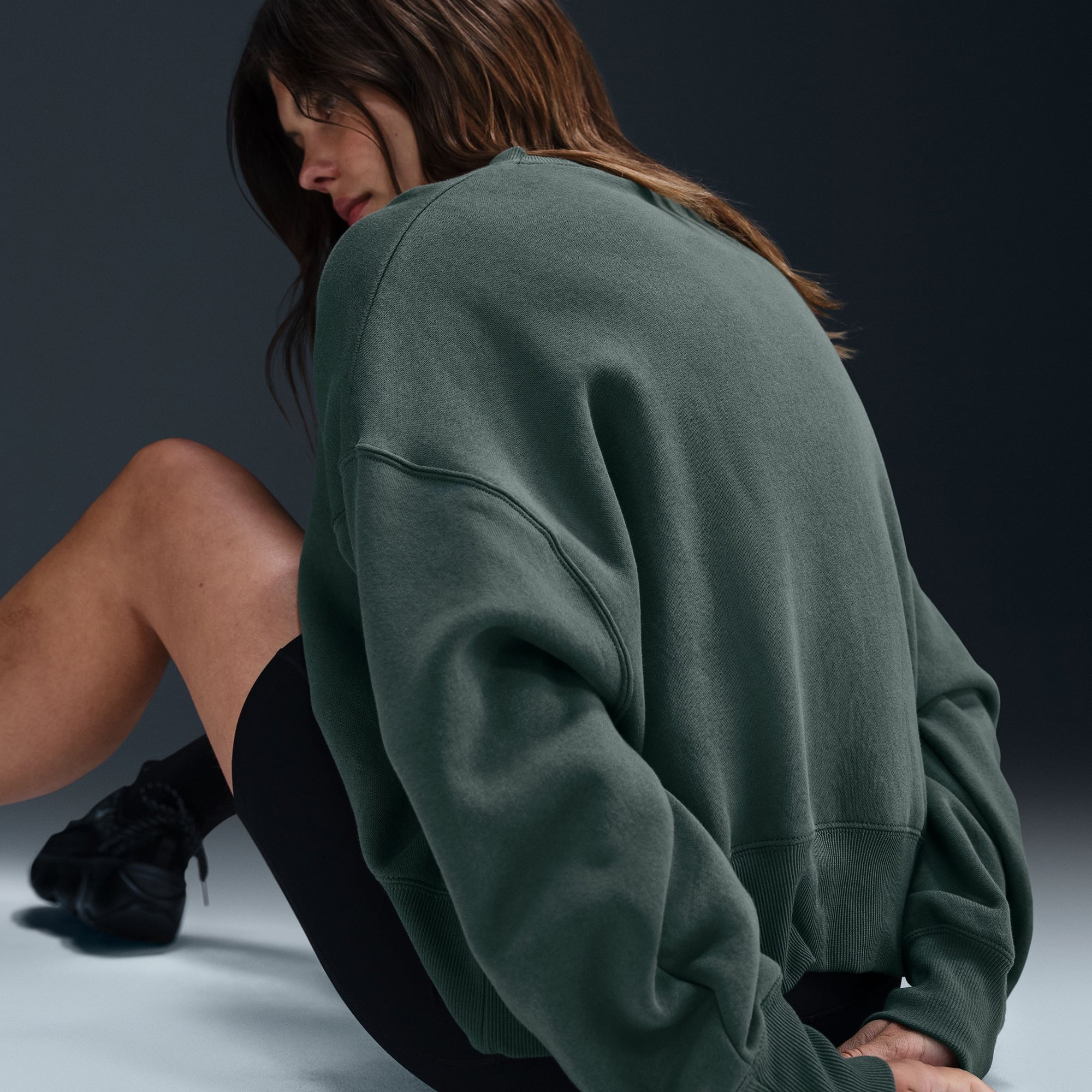 Nike Sportswear Phoenix Fleece Kadın Yeşil Sweatshirt