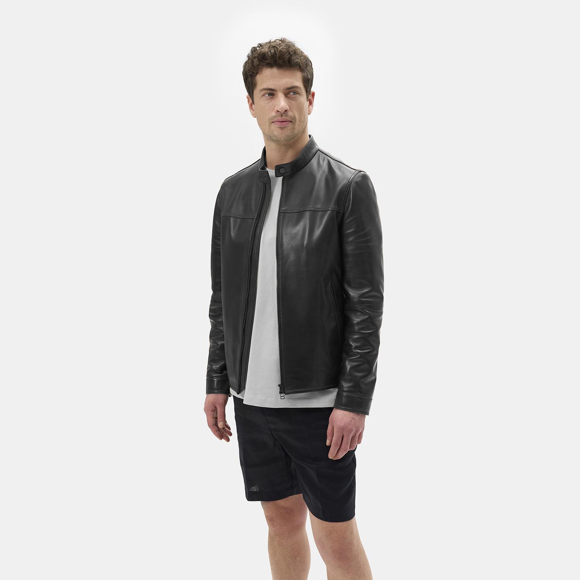 Dyami Siyah Erkek Deri Mont