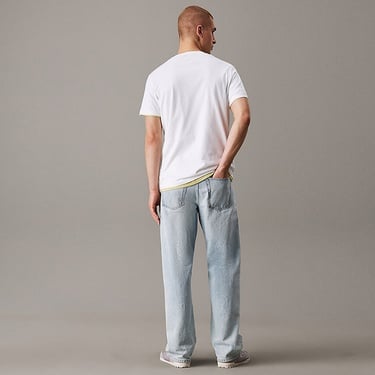  Calvin Klein Jeans Monologo Erkek Beyaz T-Shirt