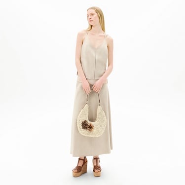  Limited Edition Kadın Pudra Uzun Süet Etek