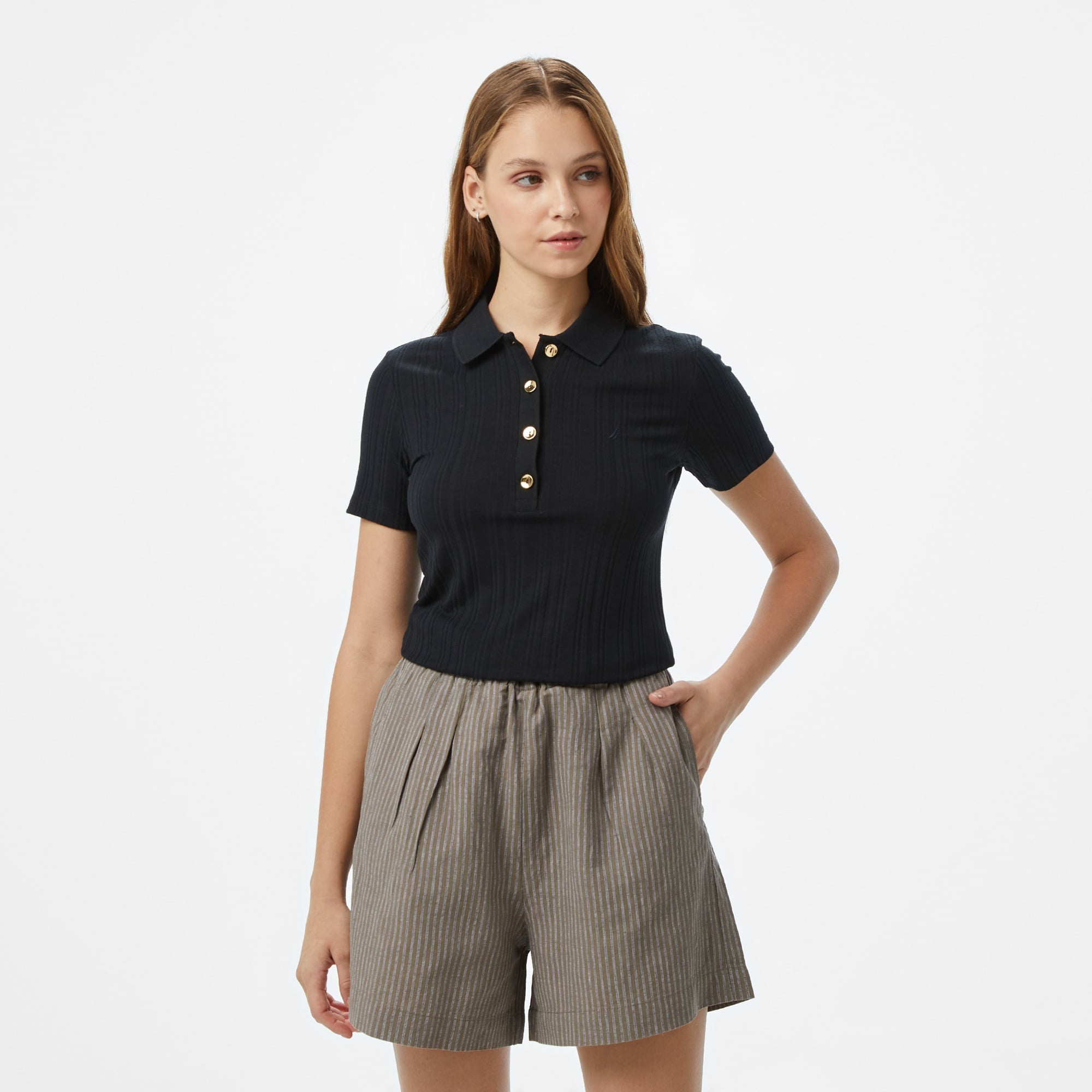 Nautica Kadın Siyah Regular Fit Polo