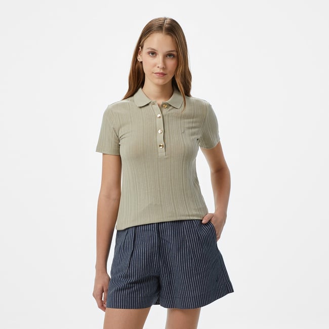  Nautica Kadın Yeşil Regular Fit Polo