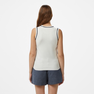  Nautica Kadın Beyaz Slim Fit Triko