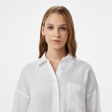  Nautica Kadın Beyaz Regular Fit Gömlek