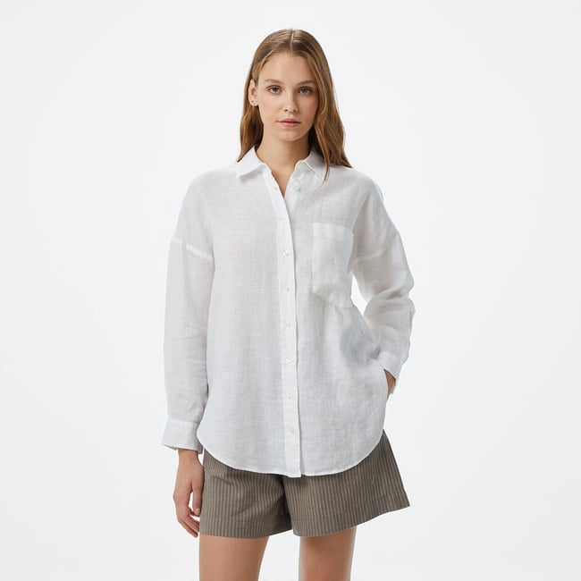  Nautica Kadın Beyaz Regular Fit Gömlek