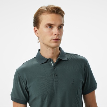  Nautica Erkek Yeşil Classic Fit Desenli Polo
