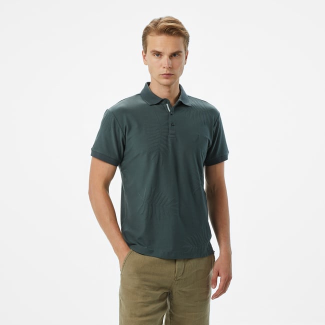  Nautica Erkek Yeşil Classic Fit Desenli Polo