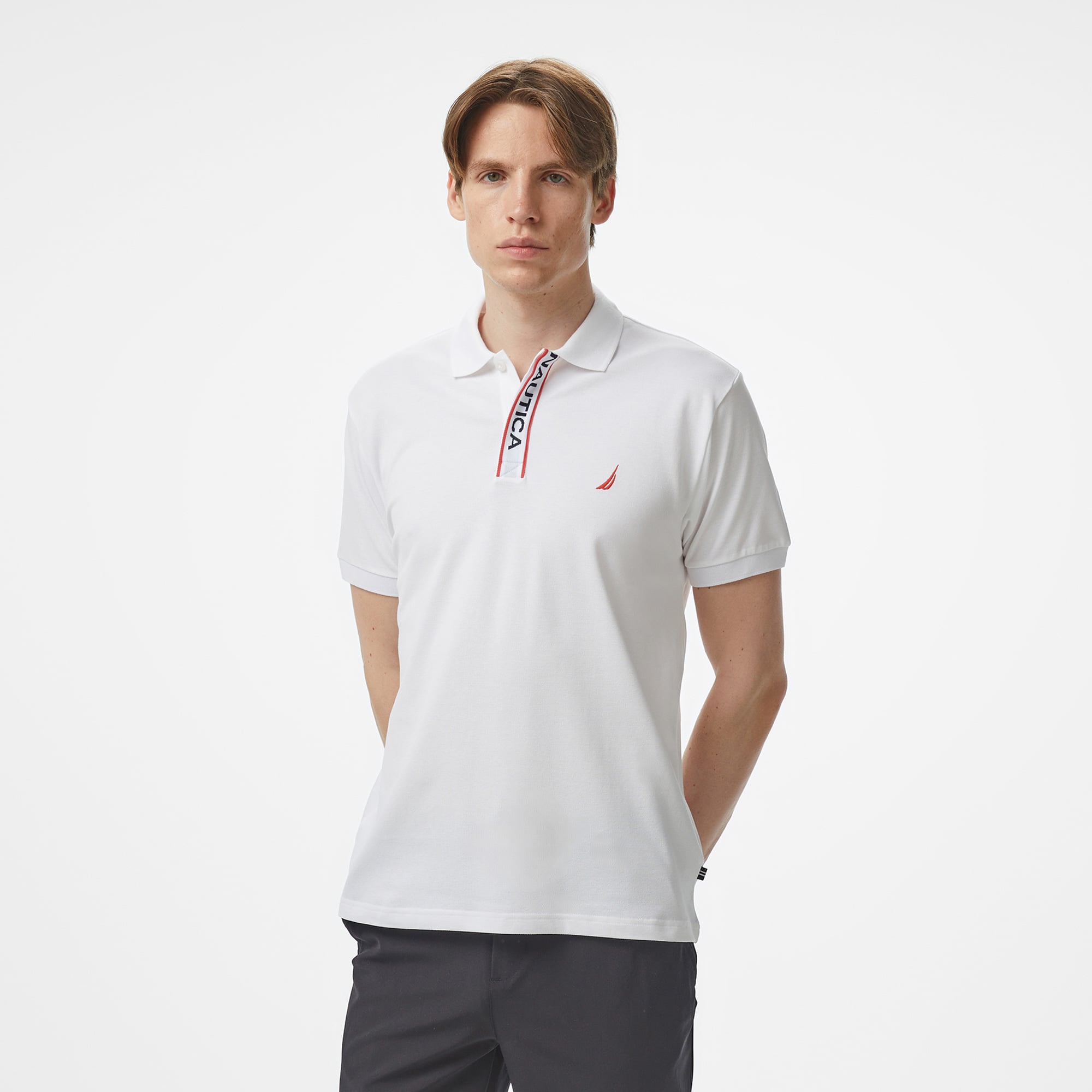  Nautica Erkek Beyaz Classic Fit Polo Yaka T-Shirt