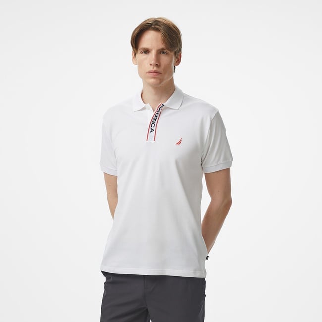  Nautica Erkek Beyaz Classic Fit Polo Yaka T-Shirt