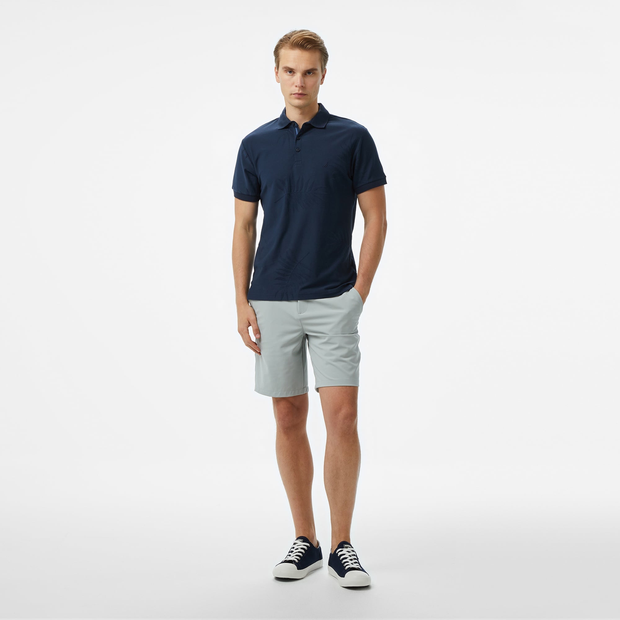 Nautica Erkek Lacivert Classic Fit Desenli Polo