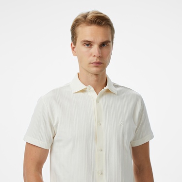  Nautica Erkek Ekru Classic Fit Polo