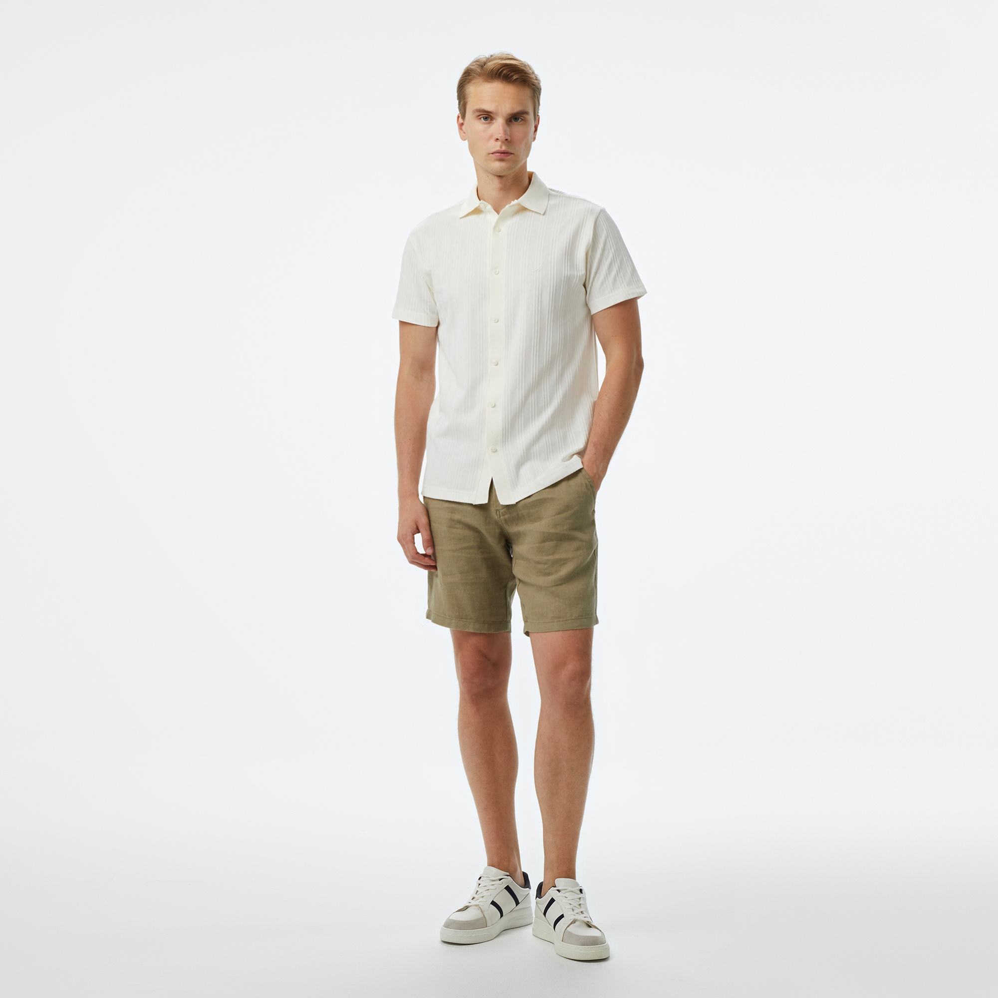 Nautica Erkek Beyaz Classic Fit Polo