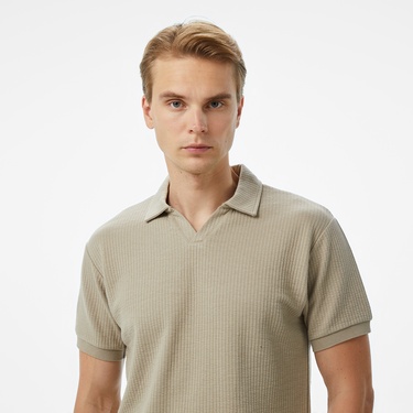  Nautica Erkek Bej Classic Fit Polo